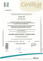 Mgb et la certification EN/AS 9100